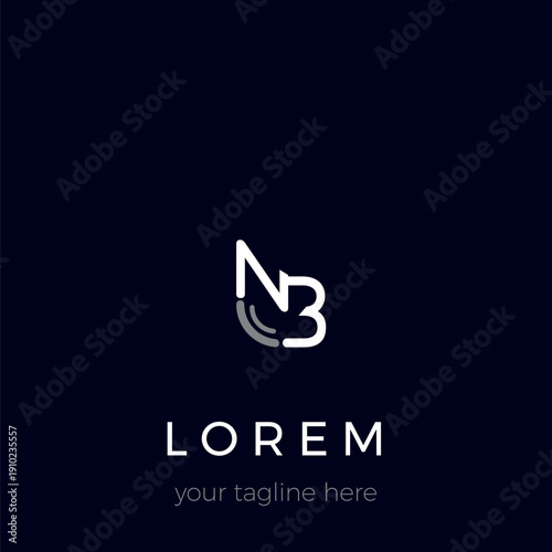 NB letter icon logo design template. Creative initial logo inspiration.