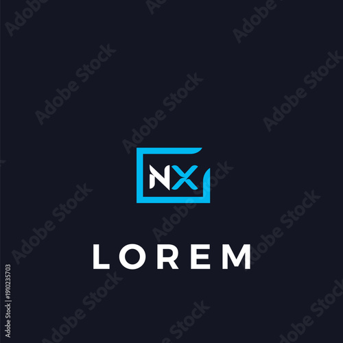 NX initials logo design template. This simple initials logo is suitable for trademarks, companies, and services.