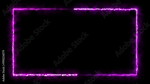 Seamless loop neon light rectangle frame border neon, rainbow, streak, light, motion, colourful