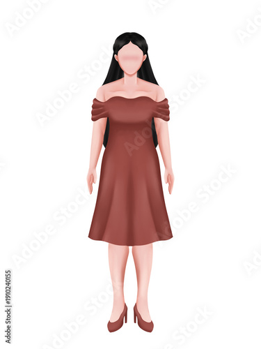 young woman in a pink dress