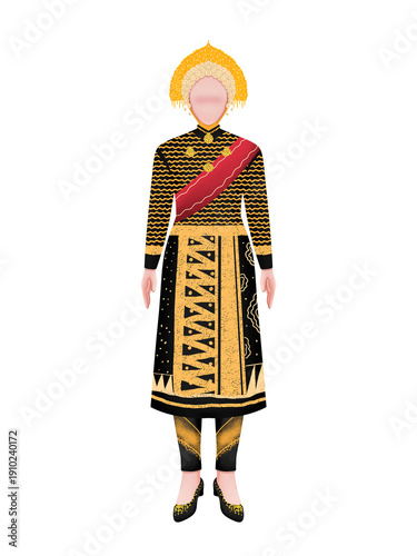 illustration of a woman wearing traditional clothes