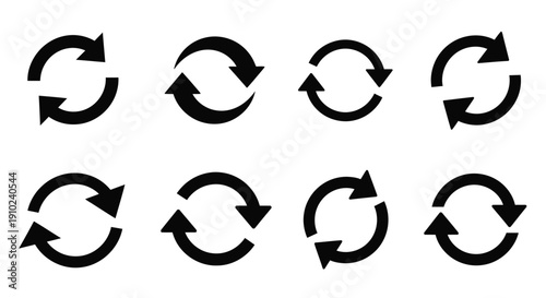 Black circular arrows depicting rotation and cyclical processes