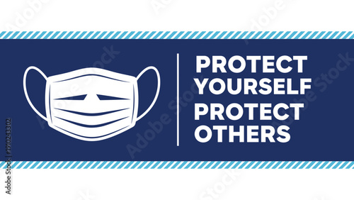 Wear mask, protect yourself, protect others, health safety concept