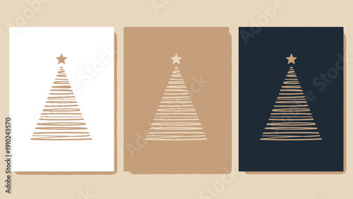 christmas tree art, minimalist holiday design, festive background