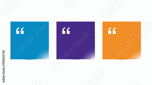 colorful quote boxes, abstract background, modern design, creative concept