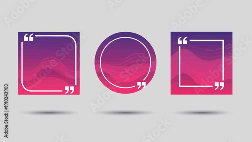 abstract quote frames with gradient background