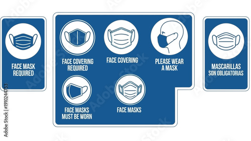 face mask signs, safety regulations, mandatory face coverings