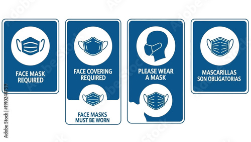 face mask signs, mask required, wear mask, face covering, safety, health