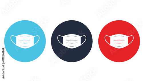 medical masks in circles, covid-19 protection, healthcare concept