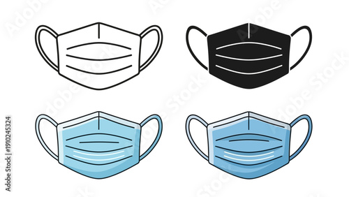 Medical face masks set, protection against virus, surgical masks