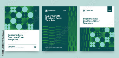 Modern Brochure Cover Template for Reports & Documents in Shopping Retail Grocery Supermarket Style