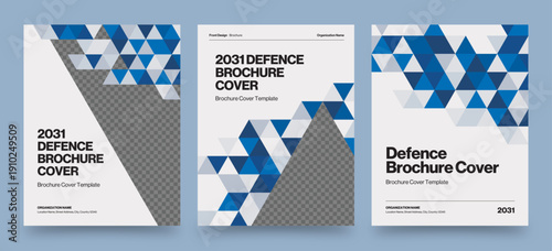 Brochure Cover Template with Modern Geometric Pattern for Company Profile & Annual Report Front Page