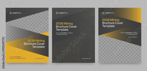 Modern Brochure Cover Template in Heavy Industrial Theme, Annual Report & Company Profile Front Page