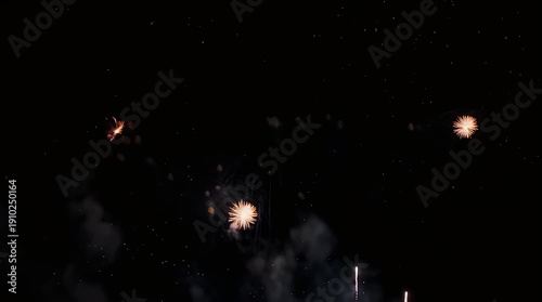 Wallpaper Mural Colorful Fireworks Exploding in Night Sky Celebration Video. Torontodigital.ca