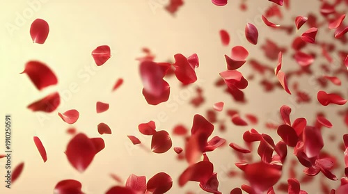 Wallpaper Mural Red Rose Petals Falling Slow Motion Wedding Background Video. Torontodigital.ca