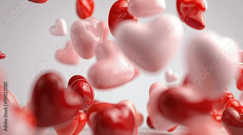 Wallpaper Mural 3D Red and Pink Hearts Floating Valentine Background Video. Torontodigital.ca