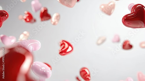 Wallpaper Mural 3D Red and Pink Hearts Floating Valentine Background Video. Torontodigital.ca