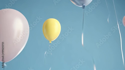 Wallpaper Mural Pastel Colored Birthday Balloons Floating Up Background Video. Torontodigital.ca