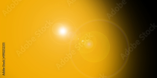 Golden Yellow Gradient with Bright Lens Flare and Dark Fade