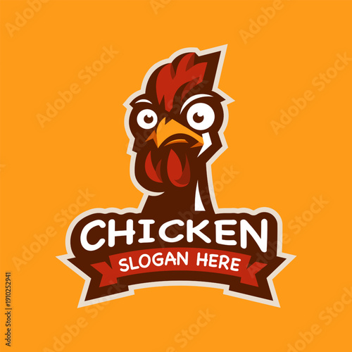 Chicken cartoon mascot logo for unique branding purposes