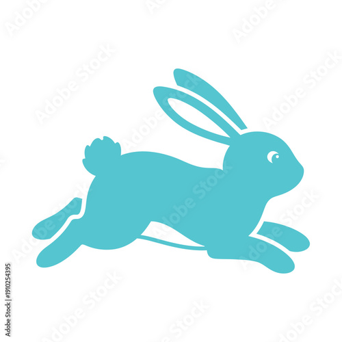 Running Rabbit Silhouette Illustration Graphic Design.