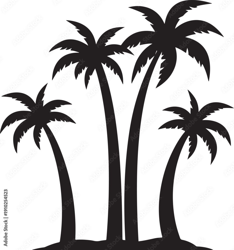 Fototapeta premium set of palm trees ,set of palms.palm, tree