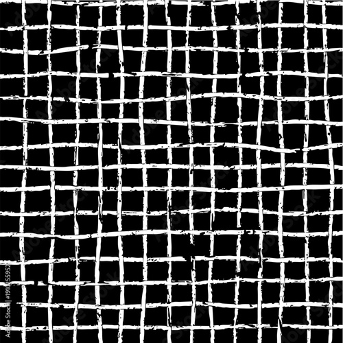 Rough Sketch Cross Hatch Grid Pattern Black and White Background