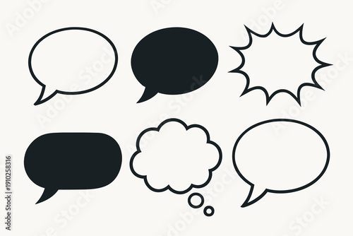 Diverse Speech Bubbles - A Collection of Communication Icons.