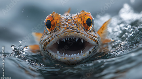 Deepsea lizardfish lying in wait, snapping at unsuspecting prey with its sharp teeth 
