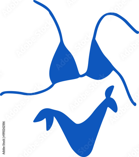 Blue Bikini Illustration Hand drawn