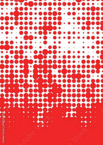 Wallpaper Mural Polka dot pop art halftone pattern. Red white illustration
 Torontodigital.ca