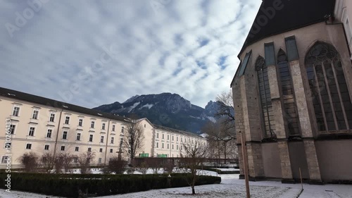 Slow Motion Interior of Admont Abbey Cathedral in Styria Austria