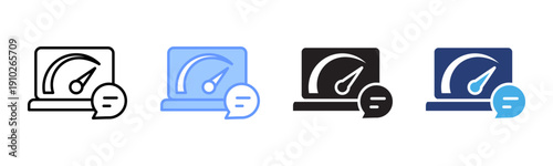 Speedometer icon set multiple style collection