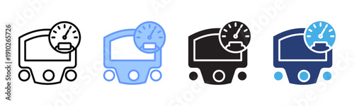 Speedometer icon set multiple style collection
