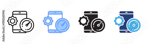 Speedometer icon set multiple style collection