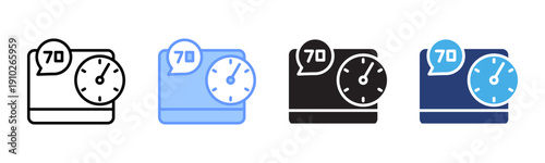 Speedometer icon set multiple style collection