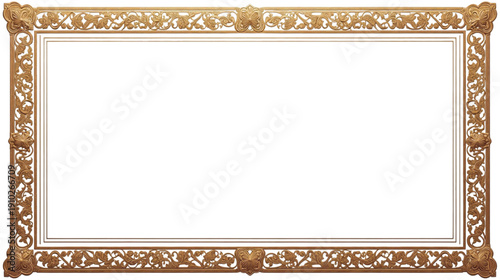 Ornate Carved Golden Frame with Intricate Floral and Scroll Patterns
