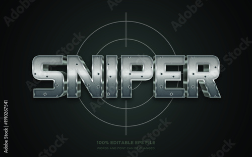 Sniper 3D editable text style effect