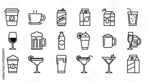 Various types of drink icons.
