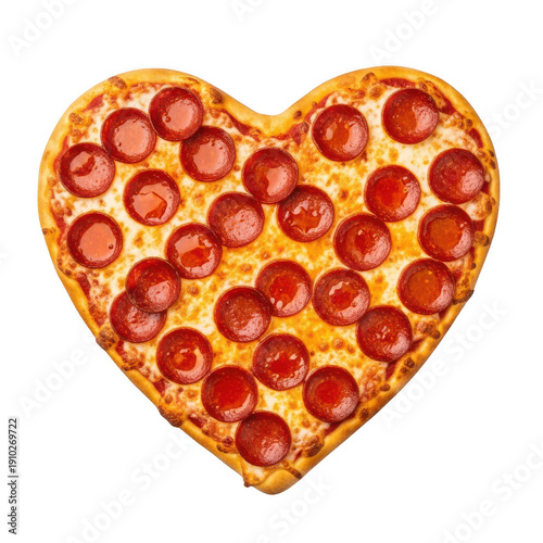A heart shaped pizza with pepperoni on top