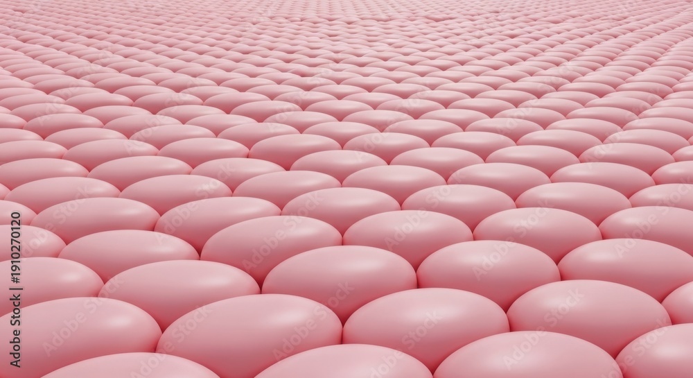 Fototapeta premium Rows of pink spheres arranged in a grid pattern on a white surface