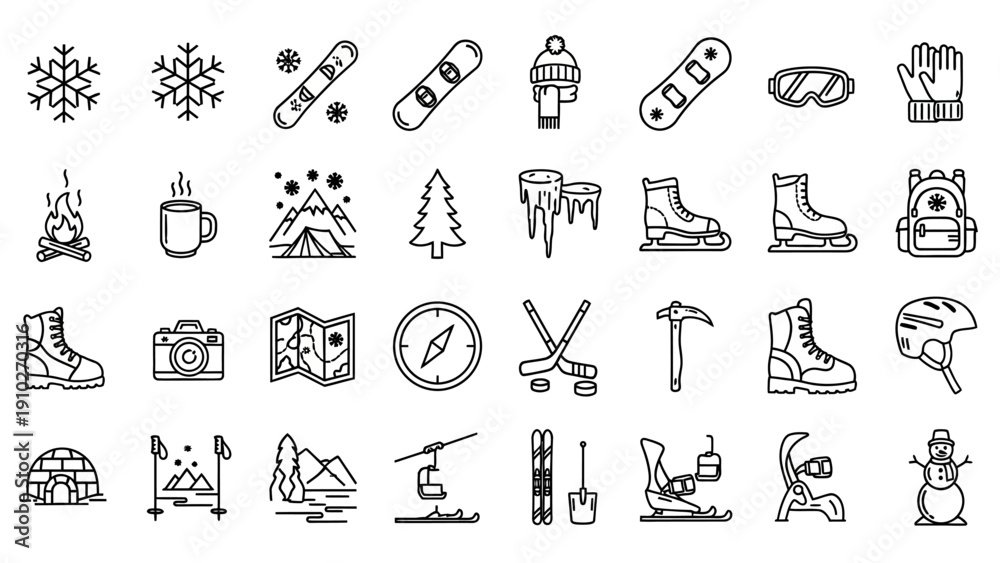 Obraz premium Winter Sports Icons and Symbols.