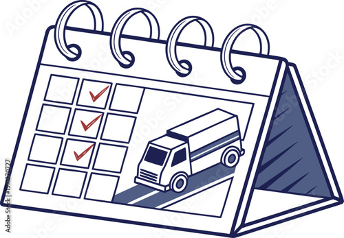 Scheduled Grocery Delivery Calendar Icon for Time-Slot Selection and Order Planning
