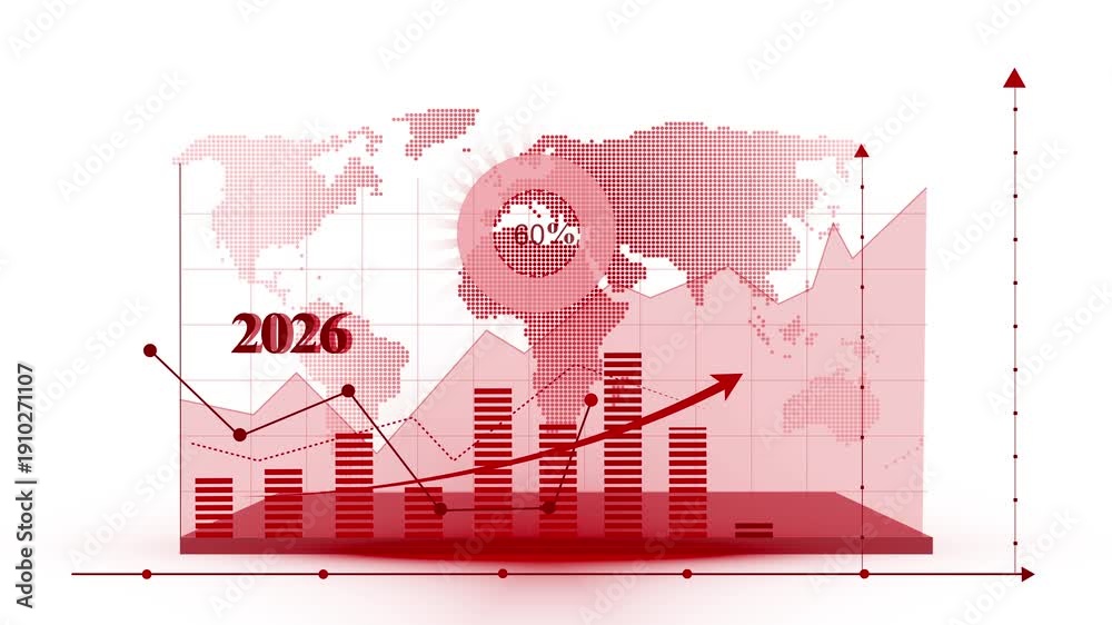 Futuristic 2026 Business Growth Chart Animation Line Graph And World 1000 F 1910271107 