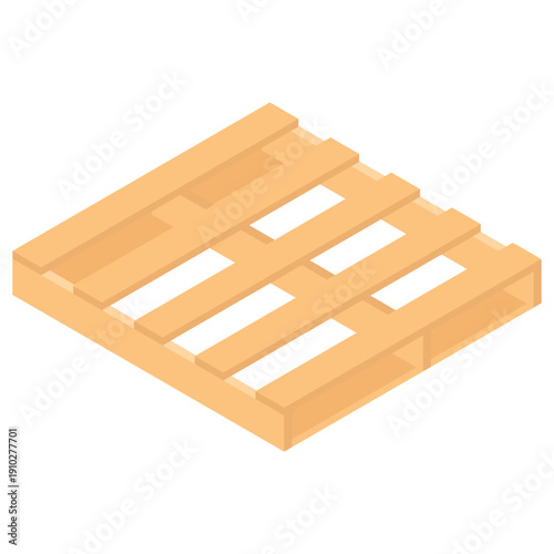 物流センターなどで使用する荷運び用のパレットのベクターイラスト。