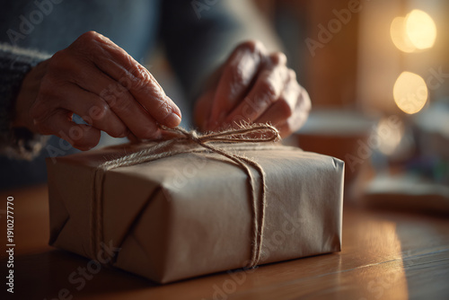 Gift wrapping with twine