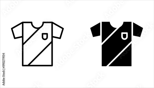 Jersey outline vector icon set, Sports Jersey icon on white background
