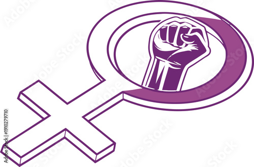 Feminist Fist Symbolizing Female Empowerment and Equality