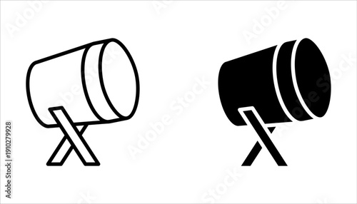 bedug drum icon set for Muslim and Ramadan concept on white background