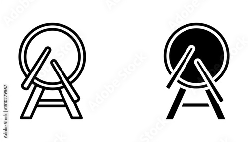 bedug drum icon set for Muslim and Ramadan concept on white background